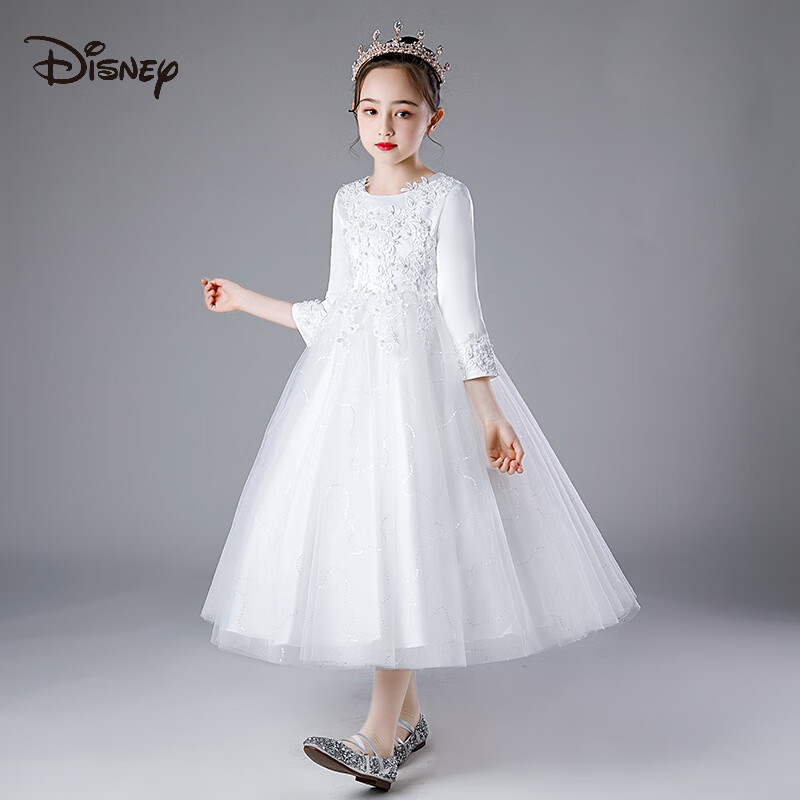 迪士尼（Disney）儿童晚礼服小女孩主持人蓬蓬纱花童公主裙女大童钢琴演出服公主裙 9983白色 160cm(160cm)属于什么档次？