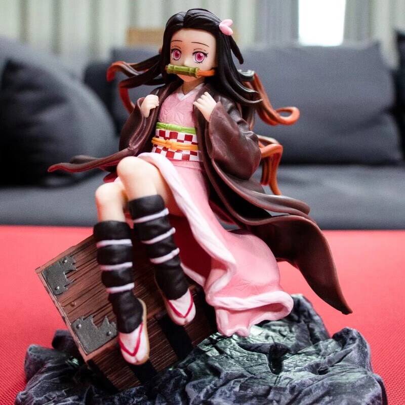 q版迷你电脑机箱 二次元动漫美少女生日礼物 坐箱子祢豆子盒装_【高约