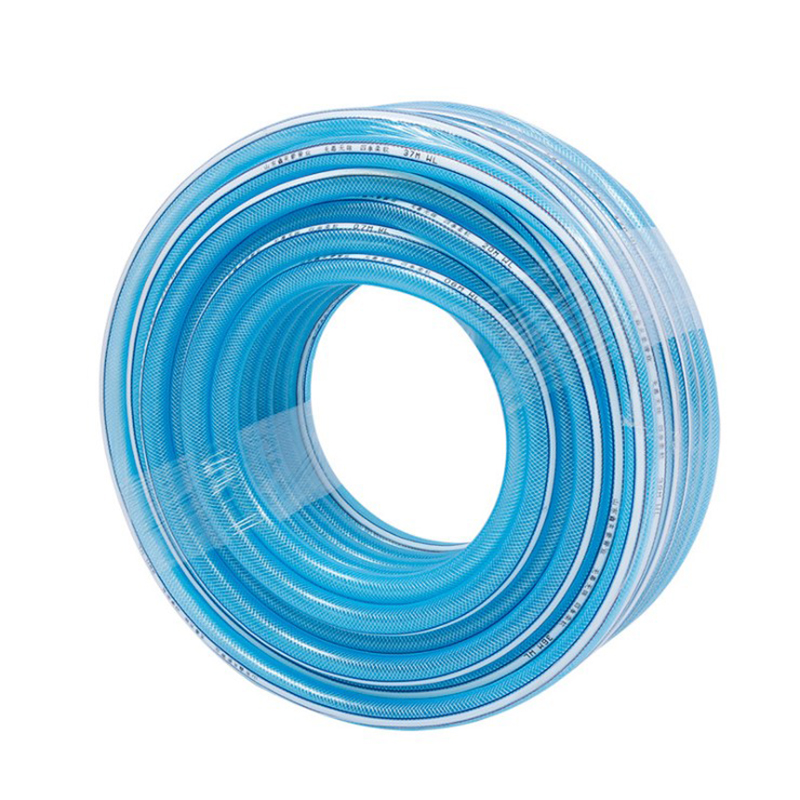 爱心助农 pvc软管蛇皮管透明柔软耐压水龙头塑料自来水管纤维增强管网纹管 湛蓝色/4分70米1/件