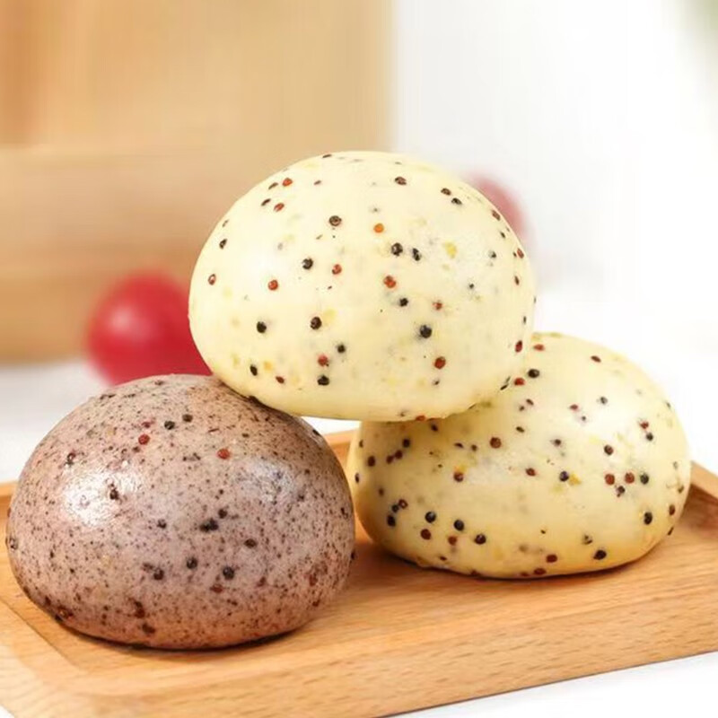 富世康石磨手工三色藜麦馒头无加糖杂粮面粗粮主食早餐早点山东特产 24个 1920g