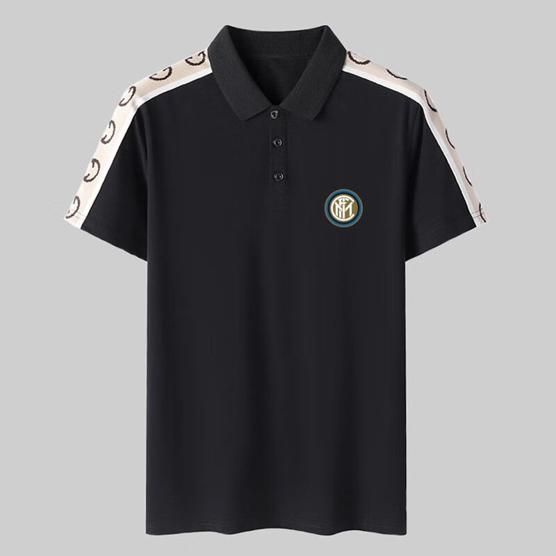 米黛龙(midailong)2024夏款短袖polo衫t恤男国米新标志logo国际米兰