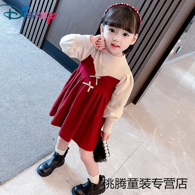 迪士尼(disney)女童连衣裙春秋新款一周岁女宝宝衣服1-5岁小女孩洋气
