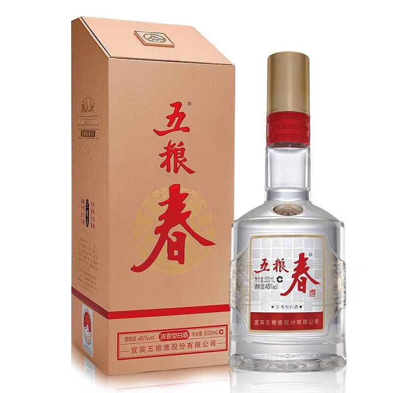五粮液股份 五粮春 浓香型 白酒 年货送礼宴请白酒 45度 500mL 6瓶 第二代五粮春整箱