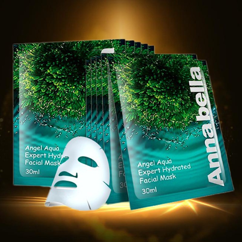 ANNA BELLA泰国海藻面膜深层补水绿海藻面膜女嫩肤控油富含深海矿物精华 绿藻深层补水面膜10片