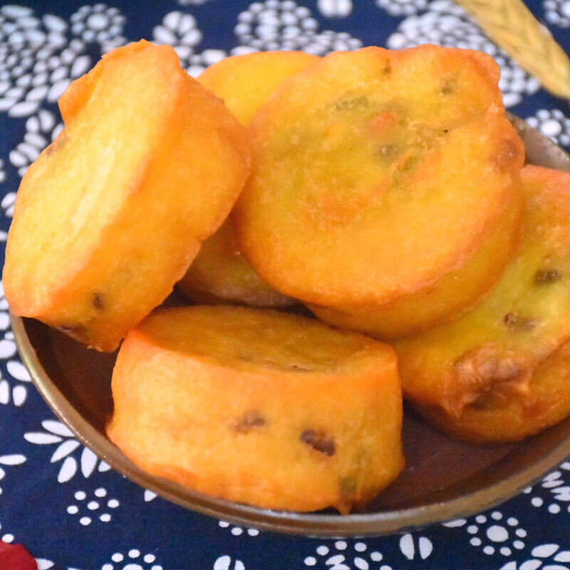 虎钢馋贵州特产 小吃 遵义凤冈 油炸粑 豆豆粑 豆豆馅 5个装真