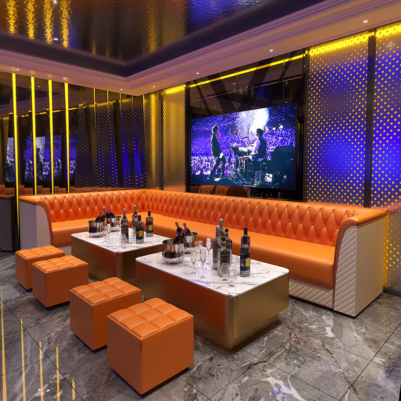 屿西家居 定制沙发卡座转角清吧夜总会酒吧会所练歌房包厢弧形型沙发