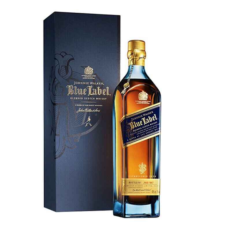 尊尼获加（JOHNNIE WALKER）JOHNNIE WALKER 尊尼获加 经典威士忌洋酒 蓝牌蓝方 帝亚吉欧 尊尼获加蓝牌蓝方750mL1瓶