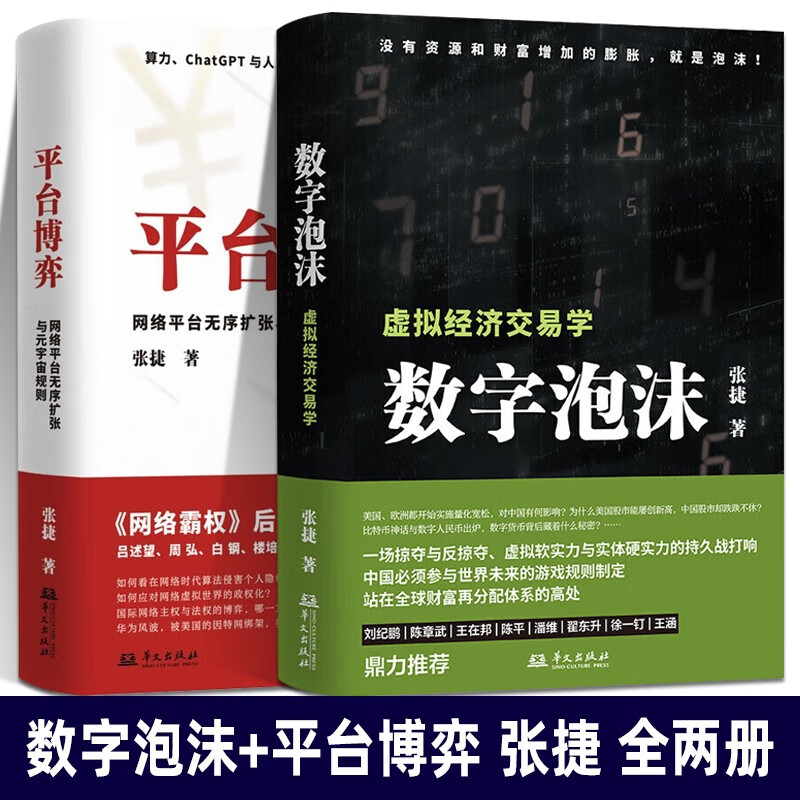 张捷财经观察【2册】数字泡沫：虚拟经济交易学+平台博弈：网络平台无序扩张与元宇宙规则 张捷 chatGPT与人工智能时代怎么样,好用不?