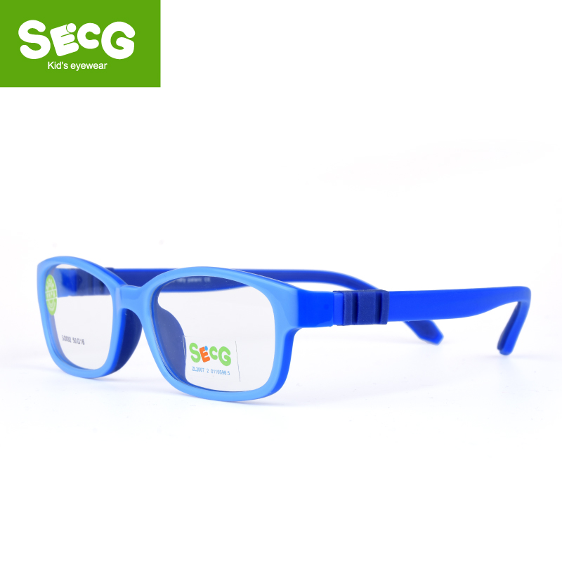 SECG品牌儿童眼镜框男女 SC032小孩子近远视配镜轻便弱视可爱萌学生眼镜架 C32蓝色
