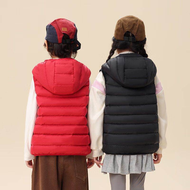 雪中飞新款儿童羽绒马甲可爱时尚休闲百搭羽绒服童装外套 黑色|8056 150 /72