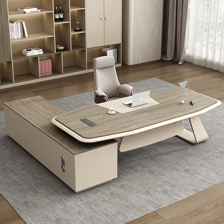 板冉办公桌老板桌简约现代大班台主管办公室烤漆桌椅组合经理桌总裁桌