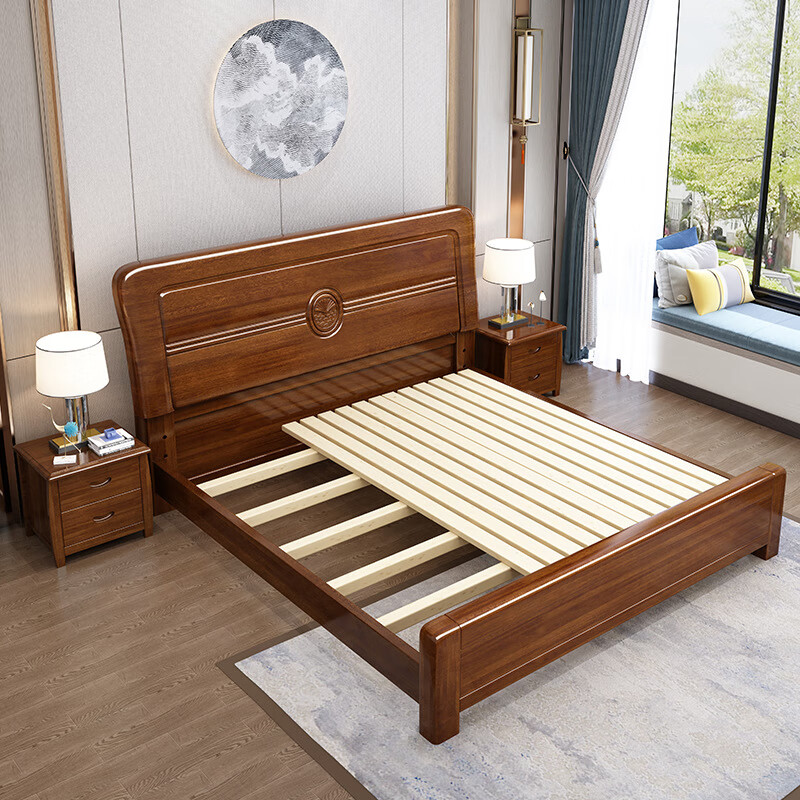 龙易鹿新中式金丝檀木主卧1.