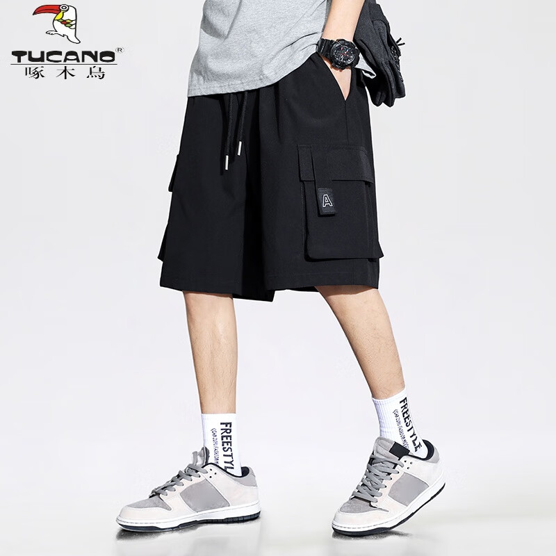啄木鸟(tucano)回力短裤男生夏季薄款2024新款宽松外穿休闲裤子工装
