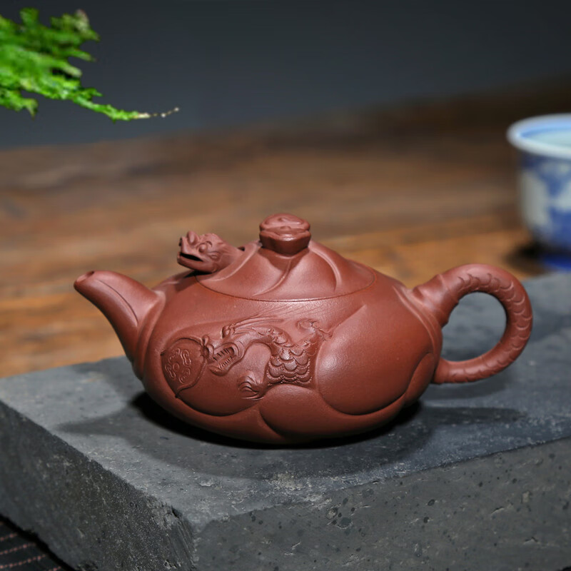 一茗金砂宜兴紫砂壶名家高工严志军手工制原矿底槽青泡茶壶160cc鱼