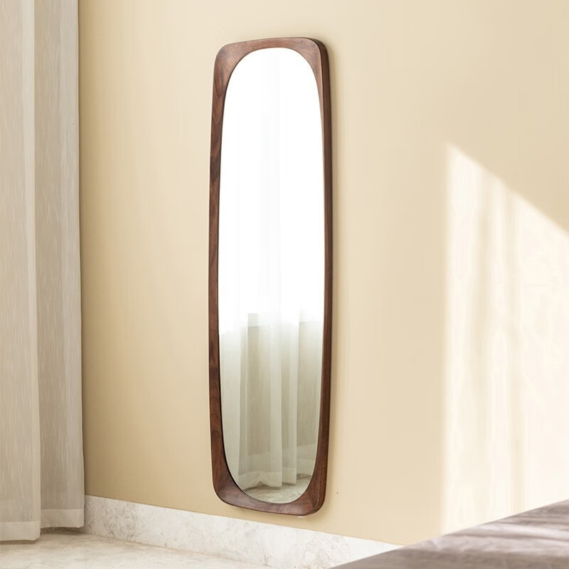 穿衣镜木质家用入户玄关镜子中式壁挂复古贴墙全身落地镜 尺寸定制