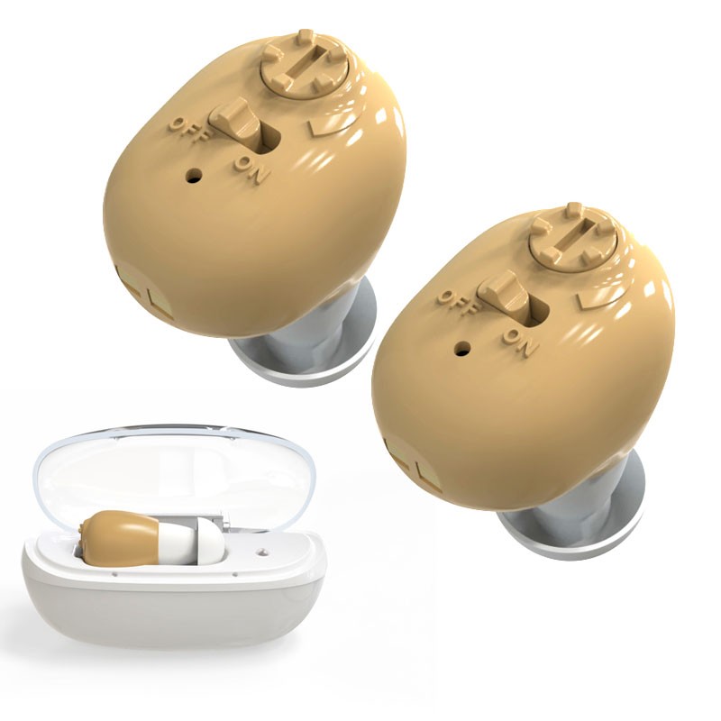 大耳朵海豚隐形助听器充电款老人耳聋耳背中老年人听力下降耳内式 充电款双机+充电套装