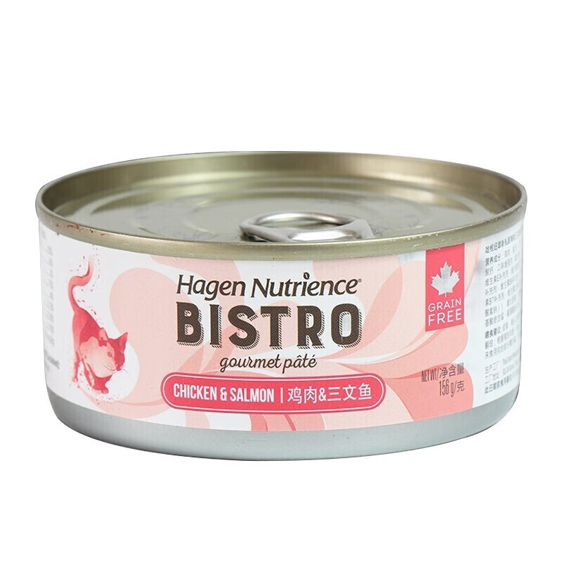 纽翠斯（Hagen Nutrience）猫罐头 鸡肉三文鱼156g 宠物零食 猫零食主食罐猫湿粮