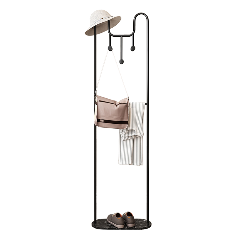 新房子 大理石衣帽架落地卧室挂衣架家用网红挂衣服架子置物架 纳米金色