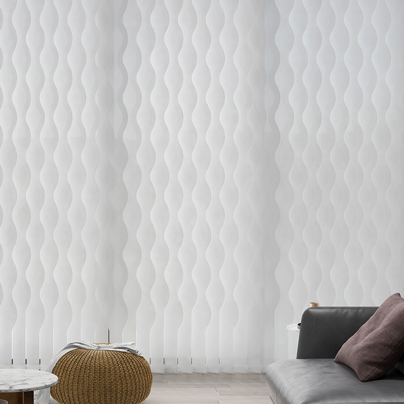 巧耐波浪瀑布帘垂直水波帘 梦幻竖百叶帘 阳台客厅新款上市 纯色款 一