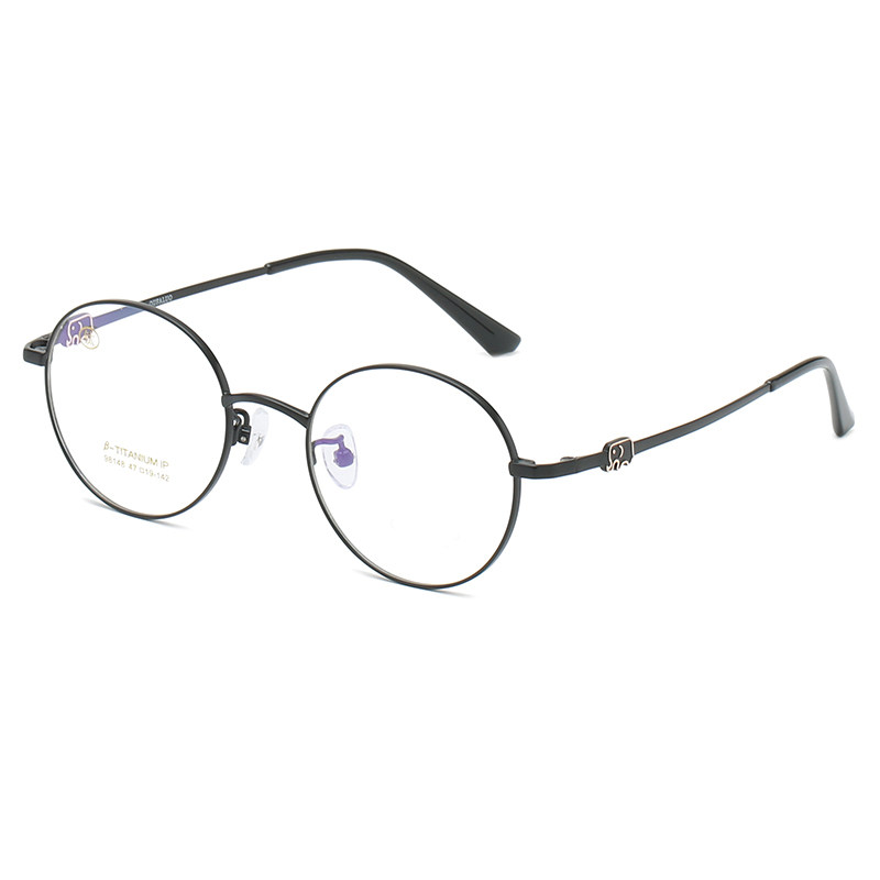 卡通钛架儿童圆形近视防蓝光电脑保护眼镜小孩远视镜男女生 黑色框