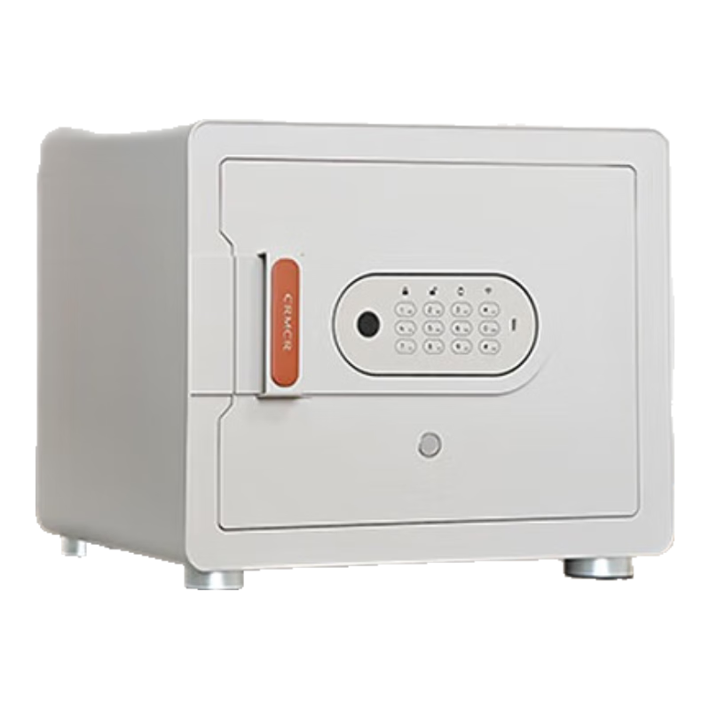 卡嘜(CRMCR)智能保險柜家用型辦公財務家庭保險箱輕奢遠程指紋密碼全鋼實心防盜防搬走首飾柜珠寶保管箱保密柜 30奶咖色指紋密碼遠程【已接米家】C級防盜鎖