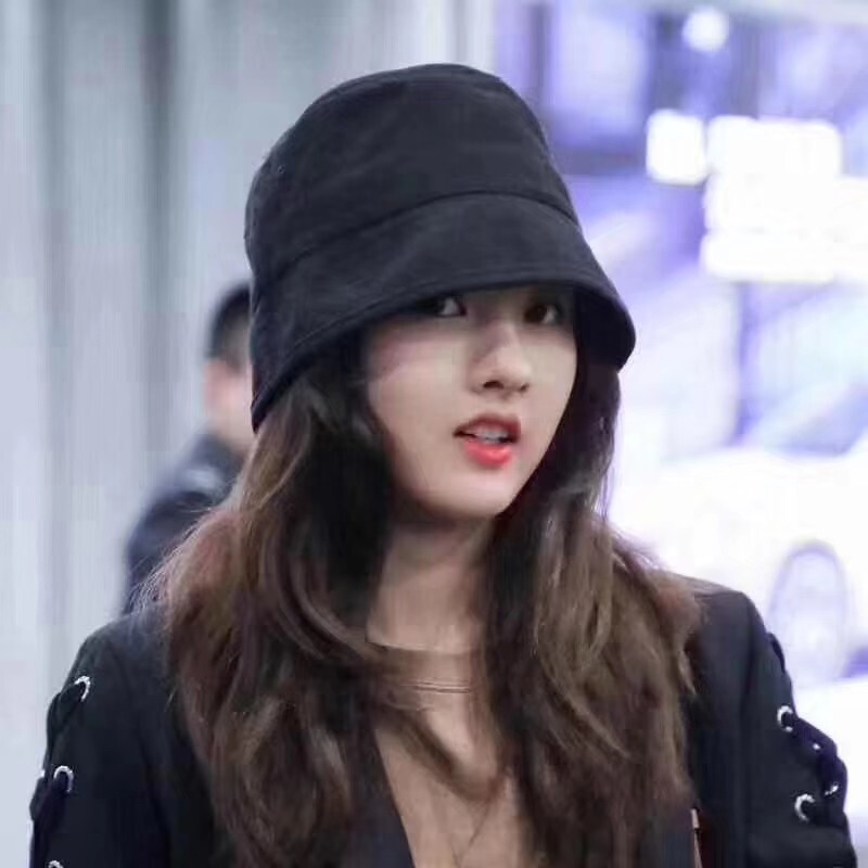 杨幂明星同款黑色帽子女渔夫帽韩版潮百搭日系夏季薄款网红ins防晒大