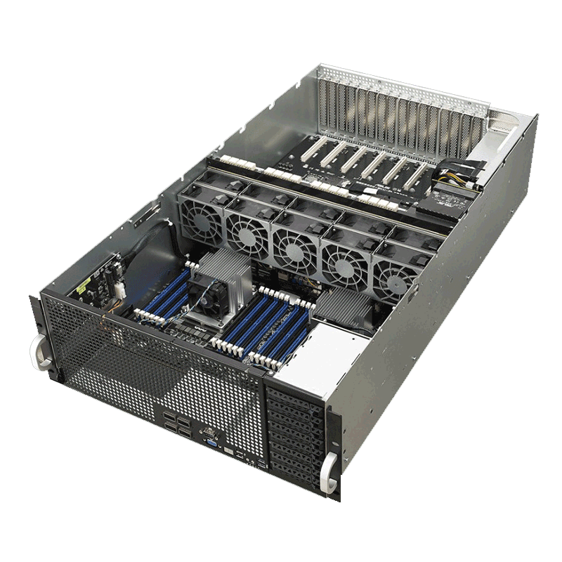 华硕(asus) esc8000-g4 4210 8gpu 8盘位 2200w冗余 4u服务器准系统