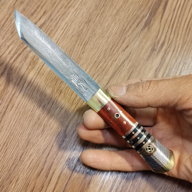 名维保安族手工刀 保安小刀个性厨房雕花刀大河家折花刀什样锦 白 60