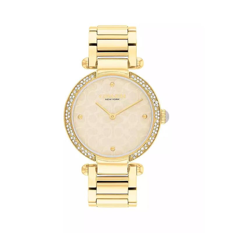 蔻驰(coach)女表 cary 时尚镀金 不锈钢表带 夜光米色表盘 时尚优雅