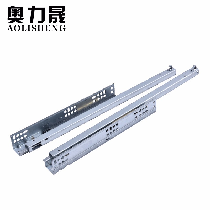 奥力晟隐藏托底滑轨导轨阻尼厨房轨道两节自闭带缓冲隐藏式托底滑轨