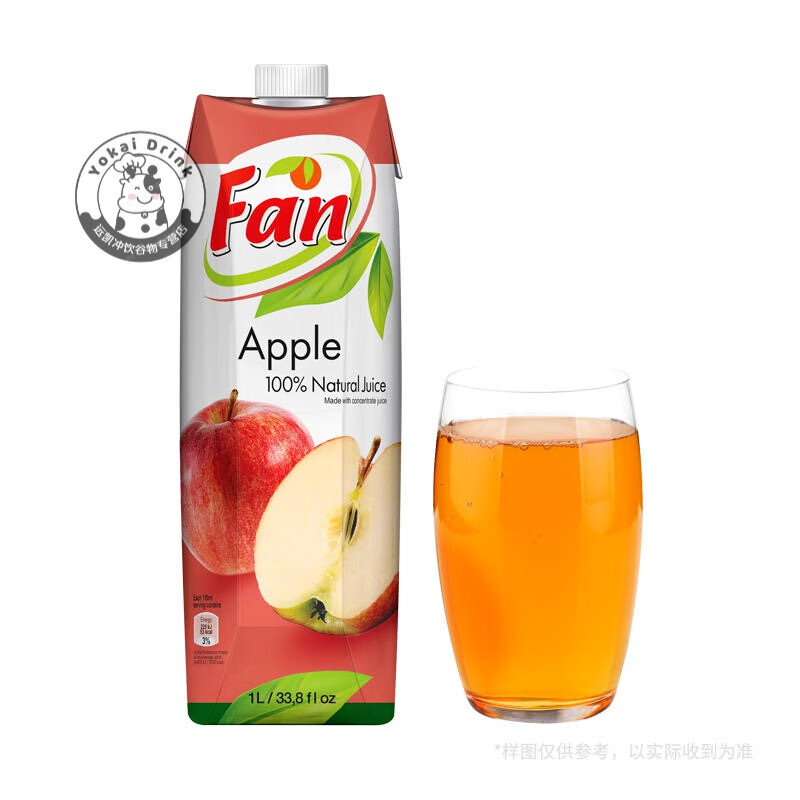 食芳溢COSTCO FAN纯果芬橙汁 苹果汁 1升/瓶 塞浦路斯进口 风味果汁饮料 一瓶1升苹果汁【至24年5月】