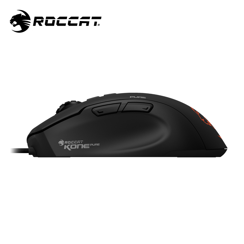 德国冰豹ROCCAT魔幻豹kone鼠标（电竞游戏鼠标 人体工学鼠标 电脑吃鸡机械鼠标） KONE PURE夜枭SEL版-黑色