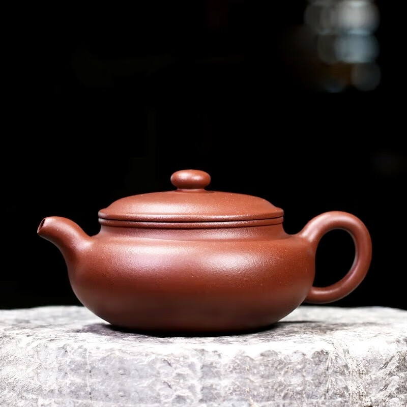 月壶茗清 宜兴名家紫砂壶纯全手工景舟仿古茶具茶壶单壶底槽清大口扁