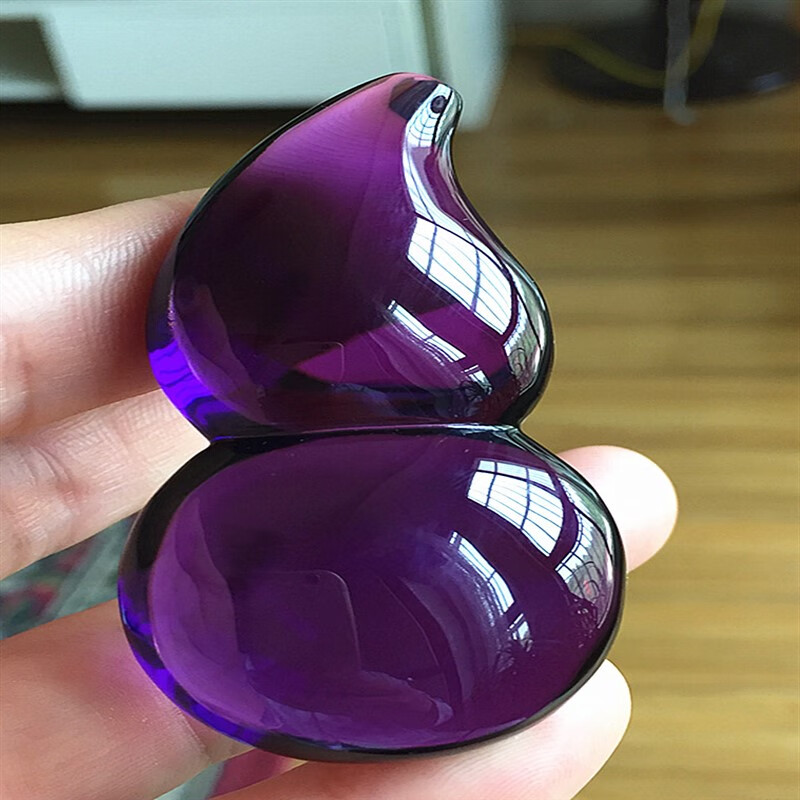 尊柜 紫水晶葫芦吊坠 尺寸齐全男女款葫芦挂坠绳 1号 38*20*15mm