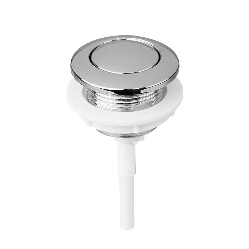 扑哩扑剌电镀抽水马桶单按钮坐便器老式水箱盖配件开关压水器冲水摁键