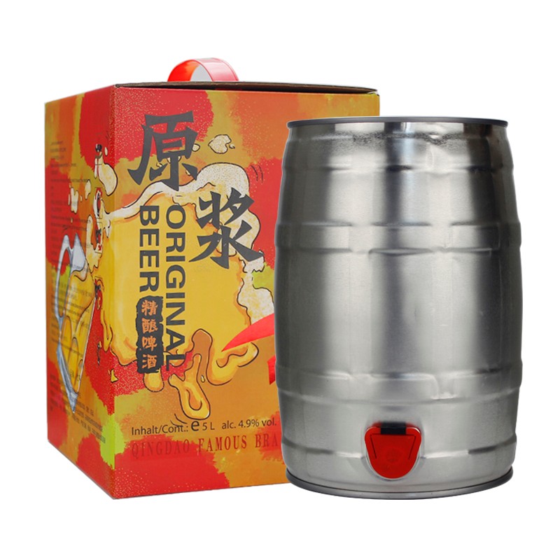 青岛蓝宝石啤酒原浆5L桶装精酿全麦白啤艾尔工厂直发礼盒包装