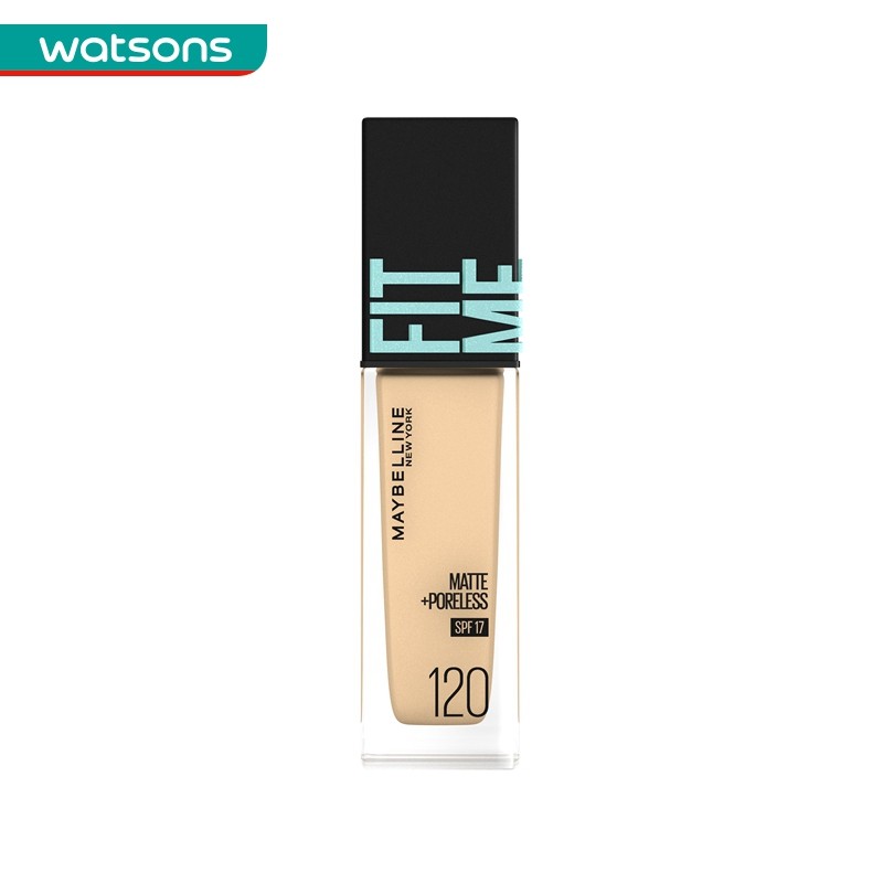 【屈臣氏】美宝莲fitme pro水感粉底液 雾感哑光轻薄控油 120色 