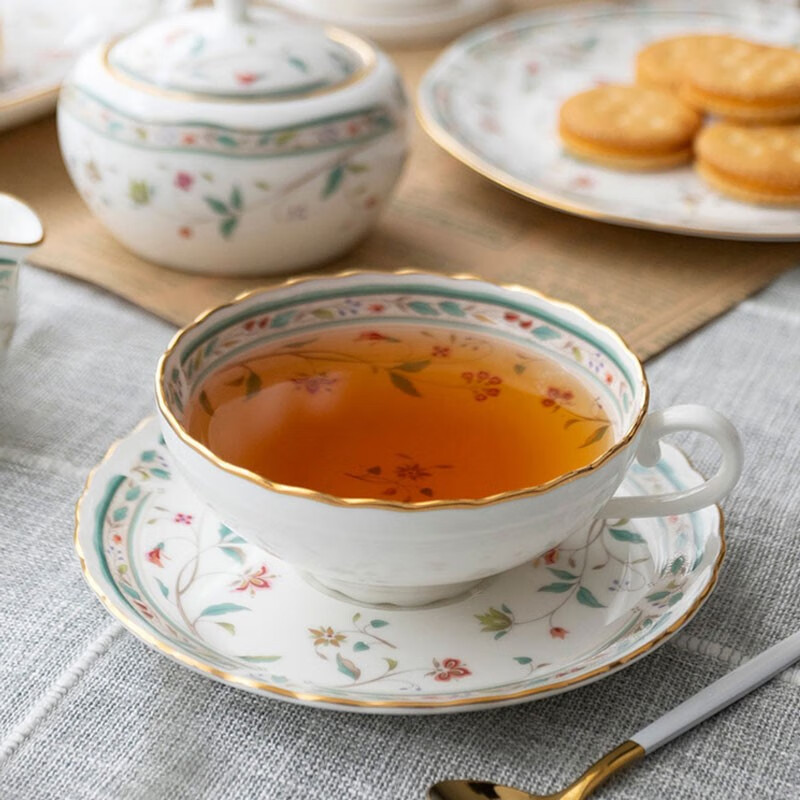 则武（Noritake）【礼物】HANASARASA咖啡杯套装欧式下午茶茶具精致对杯礼盒美式 HANASARASA点心盘18.3cm