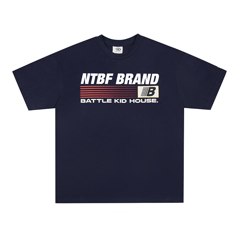 NTBF国潮美式高街旗帜印花纯棉短袖T恤男女夏季情侣复古半袖