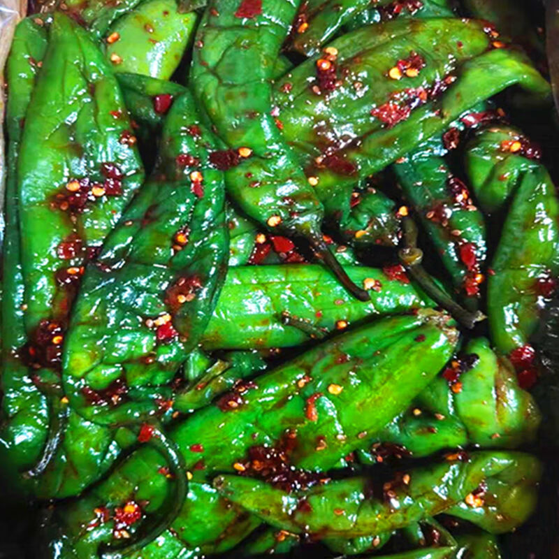 油香虎皮尖椒东北特产香辣咸菜下饭菜农家腌制大青椒榨菜 5斤装(油香