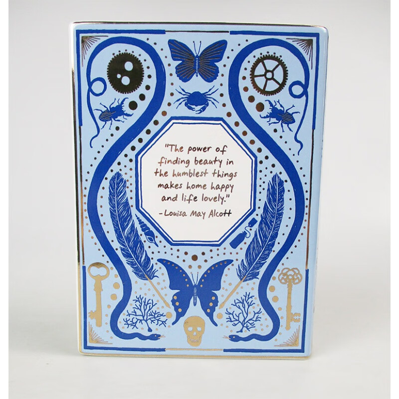 藏书家陶瓷花瓶 英文原版 bibliophile ceramic vase 桌面装饰布置