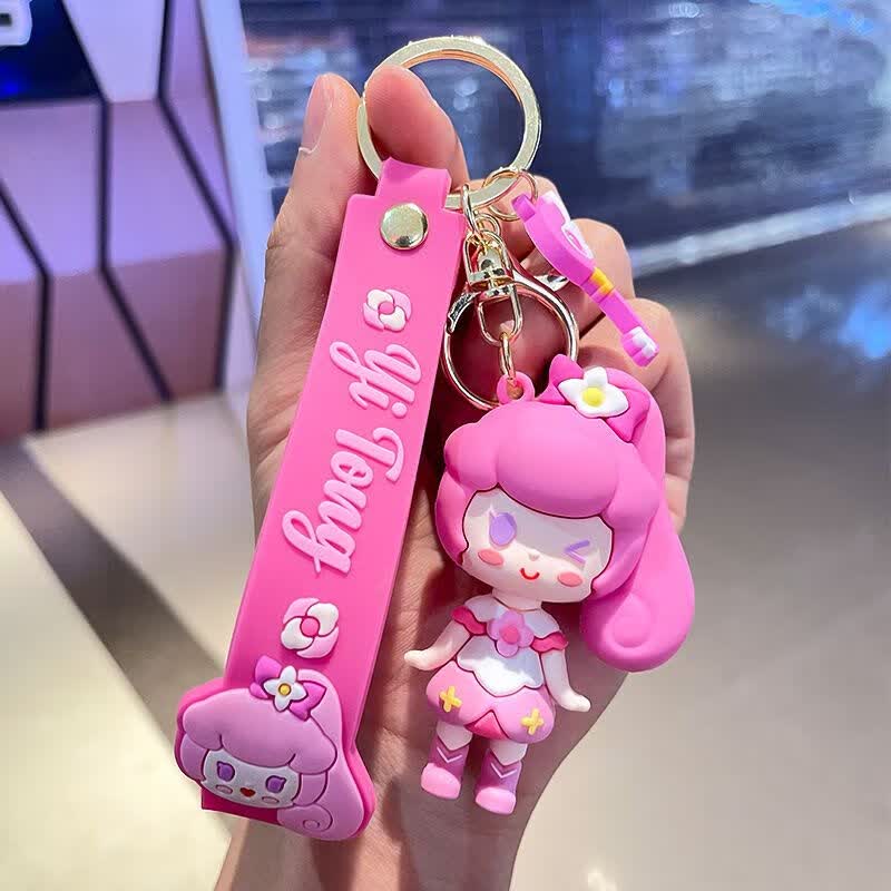小花仙可爱花仙子钥匙链卡通情侣公仔创意汽车钥匙扣挂件包包挂饰