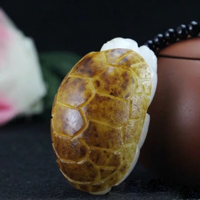 春龙阿富汗玉籽料龙龟手把件原石羊脂级白色玉乌龟男女把玩方解石玉器