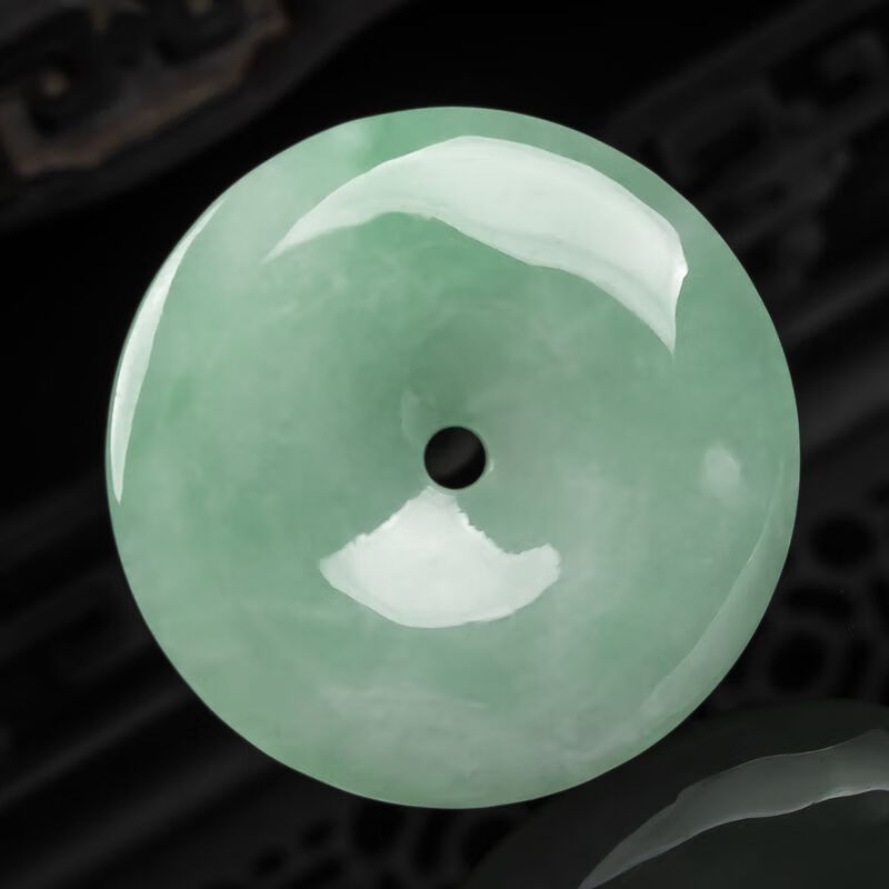 李绅【附鉴定证书】缅甸天然a货翡翠吊坠平安扣水润玉坠精雕时尚佩戴