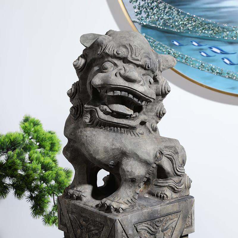 瀛乐栓马柱石雕青石拴马桩狮子古做旧酒店别墅茶庄石柱子大理石雕刻