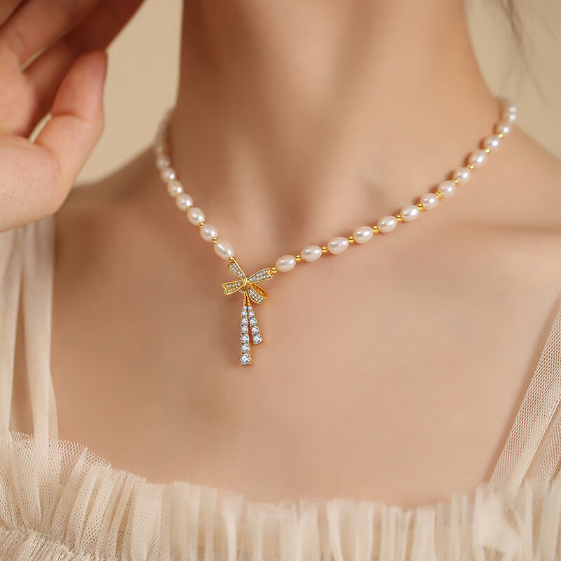 俏物俏女(in lay)珍珠项链锁骨链女气质名媛时尚高级感法式米粒淡水