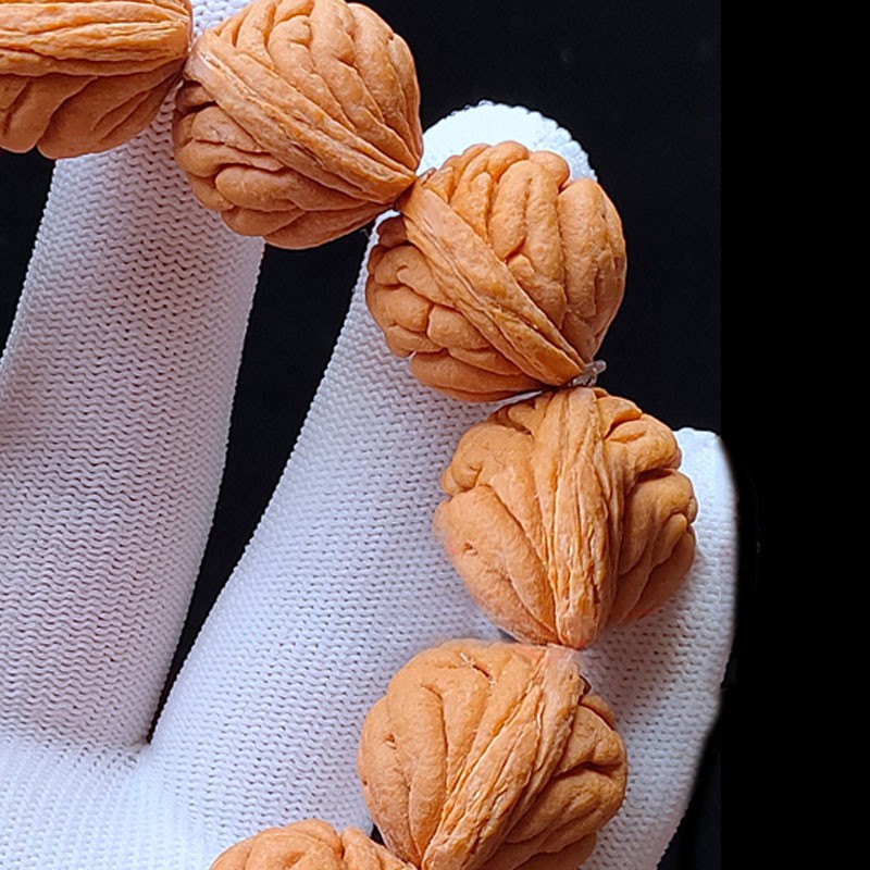 盘道 陕西秦岭野生山桃核桃胡手串正圆光珠霸王龙蚂蚁纹磨盘满天星脑