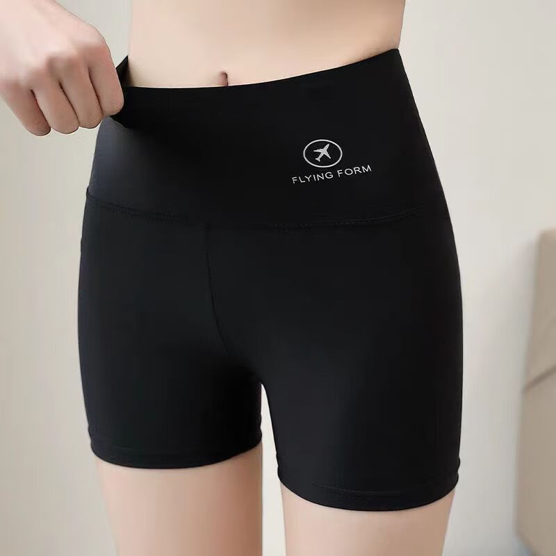 鲨鱼裤女夏季三分安全裤收腹打底防走光透气可外穿大码瑜伽芭比裤 黑色 M【80-100斤】