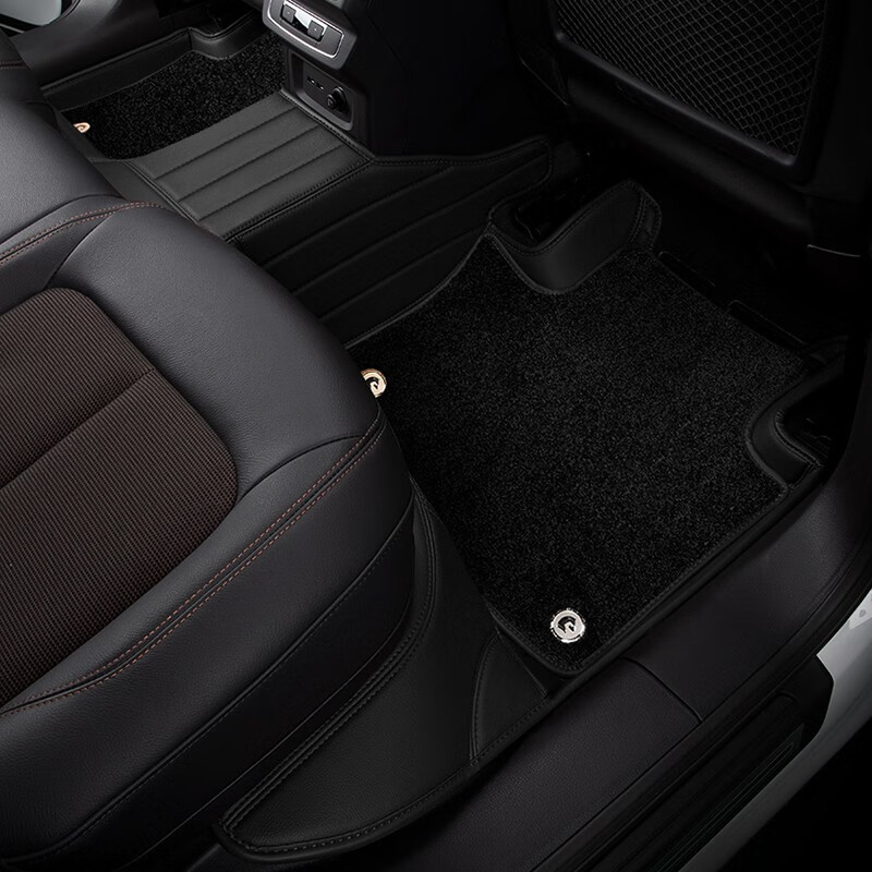 沃丹真皮汽车脚垫适用于26款奥迪A6L A4L A8L A5A7L Q3 Q5L Q7 Q8 Q6L 经典黑（环保皮双层脚垫） 奥迪A7L