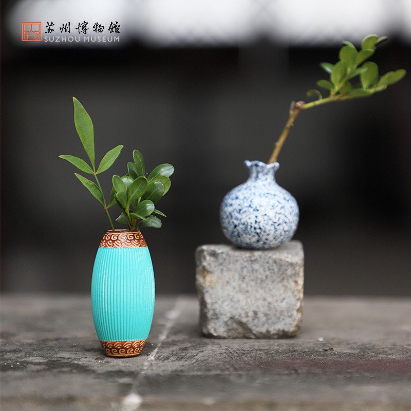 苏州博物馆陶冶之珍冷瓷冰箱贴器釉瓷器迷你小花器留言贴文创生日礼物送男生 立体多用冰箱贴套装